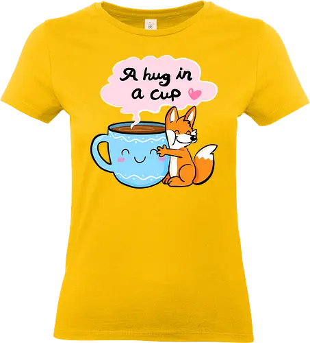 A hug in a cup 2 - Fuchs, Tee, Kaffee, Tea, coffee, hug - Standard T-Shirt (Frauen)