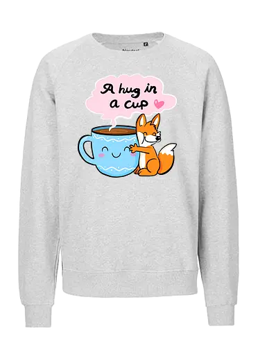 A hug in a cup 2 - Fuchs, Tee, Kaffee, Tea, coffee, hug - Fairtrade Sweatshirt