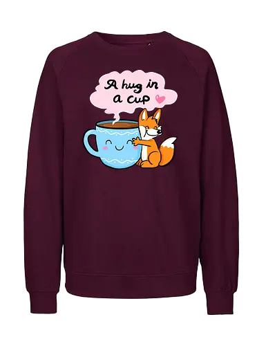 A hug in a cup 2 - Fuchs, Tee, Kaffee, Tea, coffee, hug - Fairtrade Sweatshirt