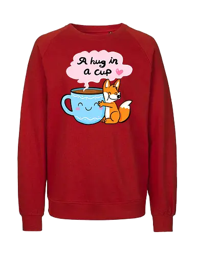 A hug in a cup 2 - Fuchs, Tee, Kaffee, Tea, coffee, hug - Fairtrade Sweatshirt