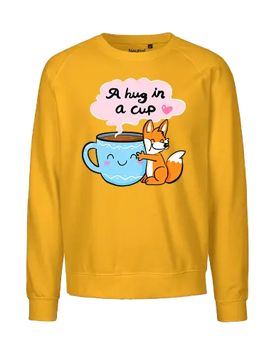 A hug in a cup 2 - Fuchs, Tee, Kaffee, Tea, coffee, hug - Fairtrade Sweatshirt
