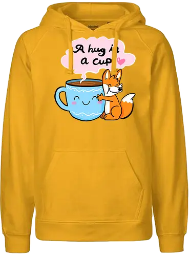 A hug in a cup 2 - Fuchs, Tee, Kaffee, Tea, coffee, hug - Fairtrade Hoodie