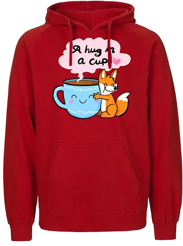 A hug in a cup 2 - Fuchs, Tee, Kaffee, Tea, coffee, hug - Fairtrade Hoodie