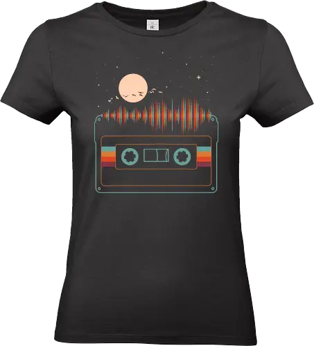 Retro By Nature - cassette, 70s, 80s, 90s, cassette tape, geometric, landscape, minimalist, mixtape, music, nature, old school, retro, tape, vintage - Standard T-Shirt (Frauen)