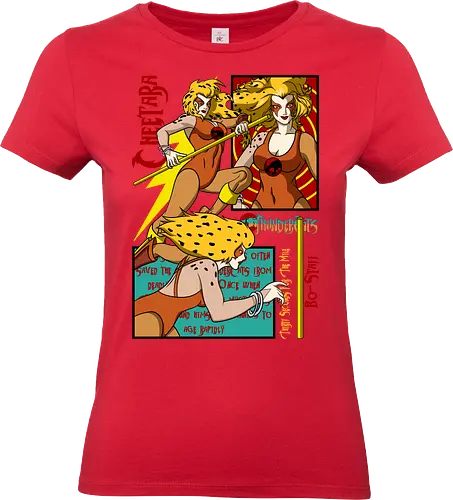 Cheetara – Dual Action Pose - cheetara, thunder cats, action pose, female hero, retro animation, 80s cartoon, warrior style, dynamic design - Standard T-Shirt (Frauen)