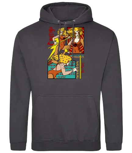 Cheetara – Dual Action Pose - cheetara, thunder cats, action pose, female hero, retro animation, 80s cartoon, warrior style, dynamic design - Standard Hoodie