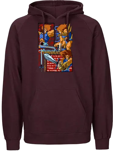 Lion-O – Eye of Power - lion o, thunder cats, eye symbol, hero focus, retro cartoon, 80s animation, powerful aura, leader hero - Fairtrade Hoodie