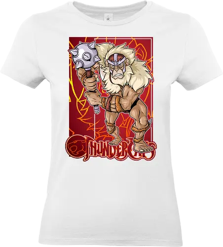 Mutant Warrior – Hammer Fury - mandrill, thunder cats, mutant warrior, hammer fighter, villain character, retro cartoon, 80s animation, battle design - Standard T-Shirt (Frauen)