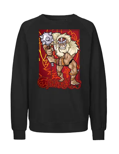 Mutant Warrior – Hammer Fury - mandrill, thunder cats, mutant warrior, hammer fighter, villain character, retro cartoon, 80s animation, battle design - Fairtrade Sweatshirt