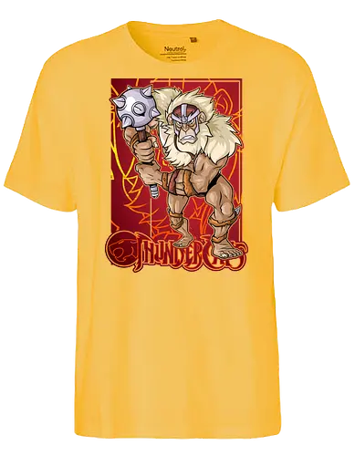 Mutant Warrior – Hammer Fury - mandrill, thunder cats, mutant warrior, hammer fighter, villain character, retro cartoon, 80s animation, battle design - Fairtrade T-Shirt