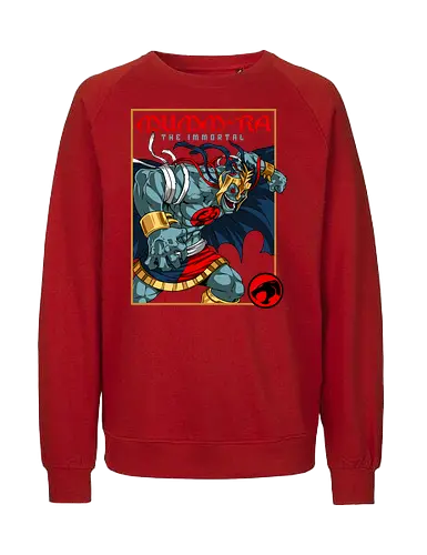 Mumm-Ra – Ancient Terror - mumm ra, thunder cats, ancient evil, undead king, retro cartoon, 80s villain, dark magic, horror vibe - Fairtrade Sweatshirt