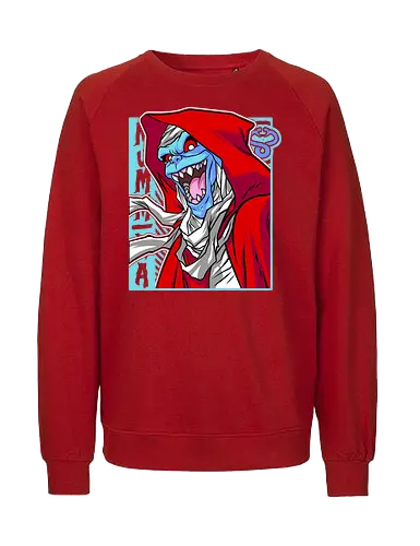 Mumm-Ra – Crimson Hood - mumm ra, thundercats, red hood, dark mage, villain design, retro cartoon, 80s animation, evil aura - Fairtrade Sweatshirt