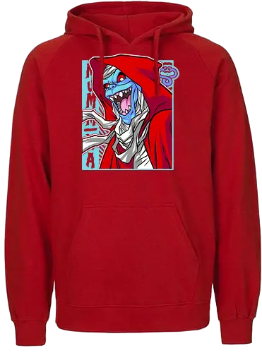 Mumm-Ra – Crimson Hood - mumm ra, thundercats, red hood, dark mage, villain design, retro cartoon, 80s animation, evil aura - Fairtrade Hoodie