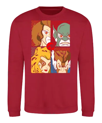 ThunderCats – Split Clash - thundercats, character faces, hero vs villain, retro cartoon, 80s style, split design, comic layout, iconic look - Sweatshirt
