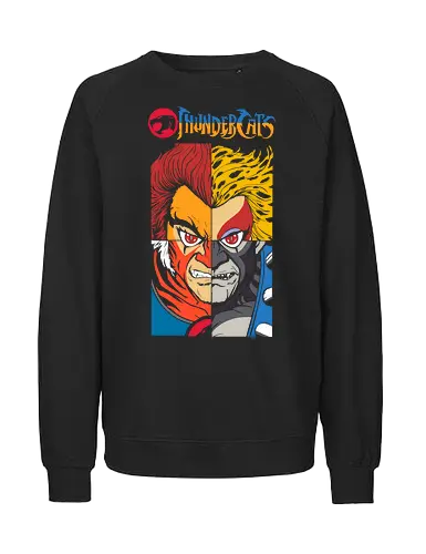 ThunderCats – Heroes Faces - thundercats, rivals, hero villain, retro cartoon, 80s animation, face design, comic art, nostalgic style - Fairtrade Sweatshirt