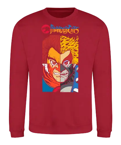 ThunderCats – Heroes Faces - thundercats, rivals, hero villain, retro cartoon, 80s animation, face design, comic art, nostalgic style - Sweatshirt