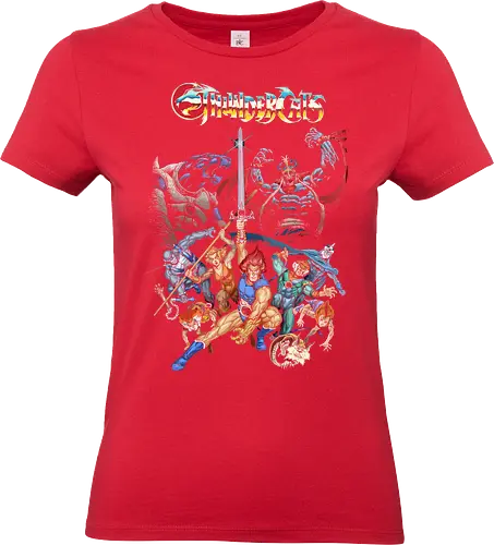 ThunderCats – Classic Battle 1985 - thundercats, 1985, retro cartoon, classic animation, battle scene, hero team, nostalgic design, vintage style - Standard T-Shirt (Frauen)