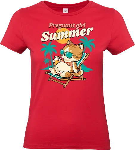 Pregnant Girl Summer - pregnant girl summer, baby shower, beach, beaching not teaching, coming soon, mom to be, mommy, motherhood, mothers day, pregnancy, pregnancy announcement, pregnancy reveal, summer, sunshine, vacation - Standard T-Shirt (Frauen)