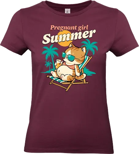Pregnant Girl Summer - pregnant girl summer, baby shower, beach, beaching not teaching, coming soon, mom to be, mommy, motherhood, mothers day, pregnancy, pregnancy announcement, pregnancy reveal, summer, sunshine, vacation - Standard T-Shirt (Frauen)