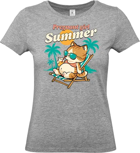Pregnant Girl Summer - pregnant girl summer, baby shower, beach, beaching not teaching, coming soon, mom to be, mommy, motherhood, mothers day, pregnancy, pregnancy announcement, pregnancy reveal, summer, sunshine, vacation - Standard T-Shirt (Frauen)