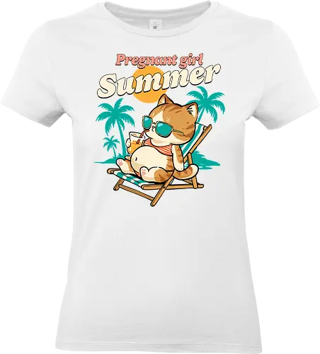 Pregnant Girl Summer - pregnant girl summer, baby shower, beach, beaching not teaching, coming soon, mom to be, mommy, motherhood, mothers day, pregnancy, pregnancy announcement, pregnancy reveal, summer, sunshine, vacation - Standard T-Shirt (Frauen)