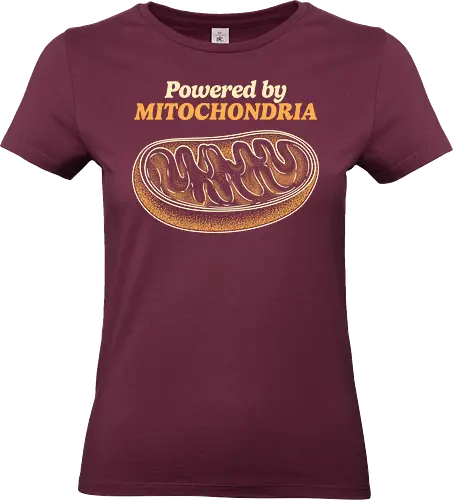 Powered by Mitochondria - mitochondria, atp, bacteria, biology, cell biology, chemistry, dna, laboratory, microbiology, mitochondria disease, retro, science, stem, teacher, vintage - Standard T-Shirt (Frauen)