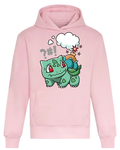 BOOOOMBASAUR - Bulbasaur Kunst, Pokémon Kanto, Starter Pokémon, Pflanze Gift Typ, Geek Kleidung, wütender Bulbasaur, Kawaii Kultur, Nerd Humor, Pokémon 001, süßer Streetwear, Geek Geschenk, Ivysaur Venusaur, Pokémon Nostalgie, minimalistischer Cartoon, Bulbasaur Chibi - Heavyweight Hoodie
