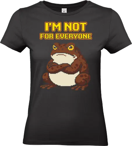 I'm Not For Everyone - Funny Grumpy Toad Pixel Art - im not for everyone, grumpy toad, pixel art, funny frog, 8 bit, toad, introvert, sarcastic, funny quote, antisocial, goblincore, retro aesthetic, animal meme, chubby frog, sassy, unbothered, funny saying, amphibian, weirdcore, relatable humor - Standard T-Shirt (Frauen)