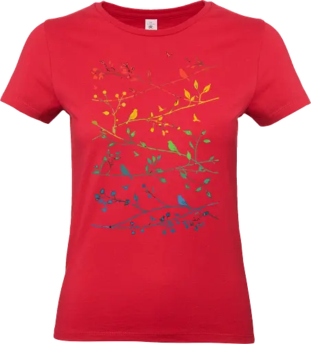 Retro-Vintage-Minimalistische Vogellinien - retro, bird, lines, geek, humor, abstract, animals, lm2kone - Standard T-Shirt (Frauen)