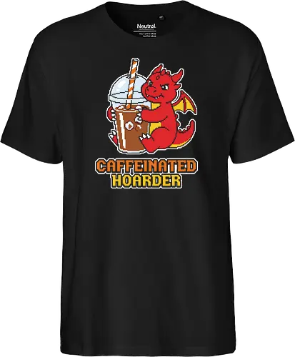 Caffeinated Hoarder - Funny Pixel Art Iced Coffee Dragon