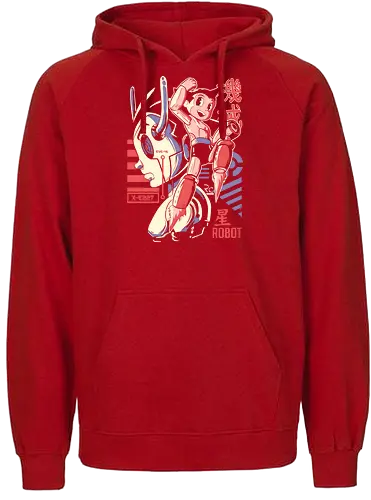 Supersonic Flight - astro boy, flying robot, retro anime, robot kid, anime action, classic japan, vintage manga, futuristic hero - Fairtrade Hoodie