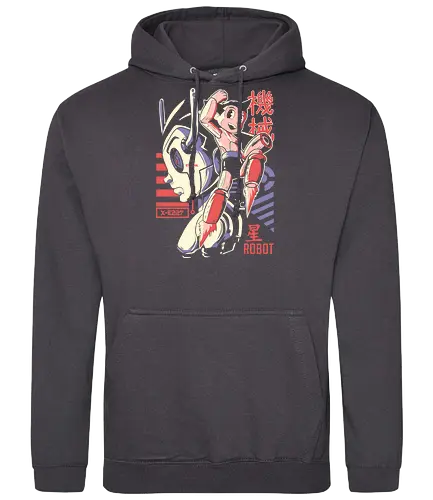 Supersonic Flight - astro boy, flying robot, retro anime, robot kid, anime action, classic japan, vintage manga, futuristic hero - Standard Hoodie