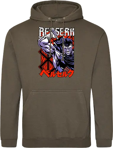 Guts Berserker Rage - berserk, guts, berserker armor, dark anime, sword warrior, manga art, dark fantasy, anime battle - Standard Hoodie