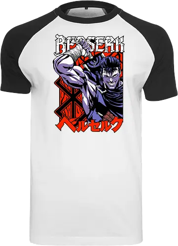 Guts Berserker Rage - berserk, guts, berserker armor, dark anime, sword warrior, manga art, dark fantasy, anime battle - Raglan T-Shirt