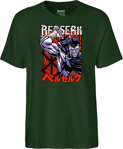 Guts Berserker Rage - berserk, guts, berserker armor, dark anime, sword warrior, manga art, dark fantasy, anime battle - Fairtrade T-Shirt
