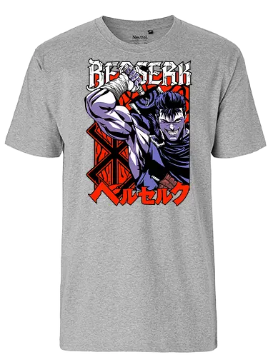 Guts Berserker Rage - berserk, guts, berserker armor, dark anime, sword warrior, manga art, dark fantasy, anime battle - Fairtrade T-Shirt