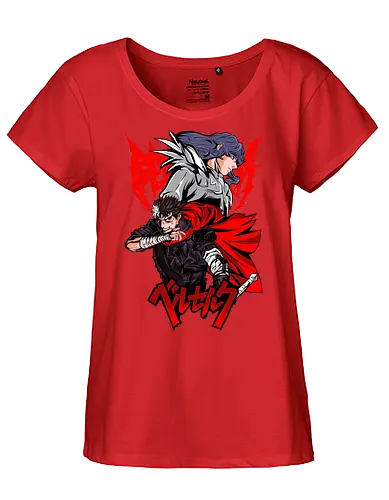 Guts vs Griffith Fate Clash - berserk, guts, griffith, anime rivalry, dark fantasy, manga scene, epic battle, anime aesthetic - Fairtrade Girl Shirt
