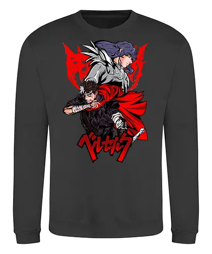 Guts vs Griffith Fate Clash - berserk, guts, griffith, anime rivalry, dark fantasy, manga scene, epic battle, anime aesthetic - Sweatshirt