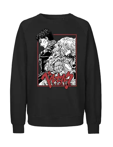 Guts & Griffith Twisted Fate - berserk, guts, griffith, anime rivalry, dark fantasy, manga scene, tragic bond, seinen anime - Fairtrade Sweatshirt