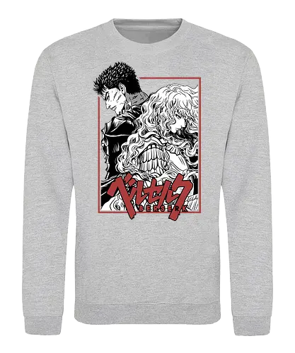 Guts & Griffith Twisted Fate - berserk, guts, griffith, anime rivalry, dark fantasy, manga scene, tragic bond, seinen anime - Sweatshirt
