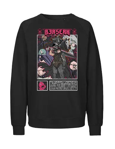 Berserk Dark Journey - berserk, anime group, manga story, dark fantasy, epic journey, seinen anime, character lineup, anime art - Fairtrade Sweatshirt