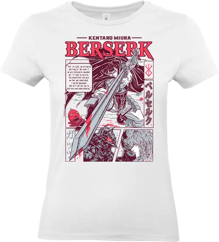 Dragonslayer Strike - berserk, guts, giant sword, dragonslayer, anime warrior, dark fantasy, manga art, battle scene - Standard T-Shirt (Frauen)