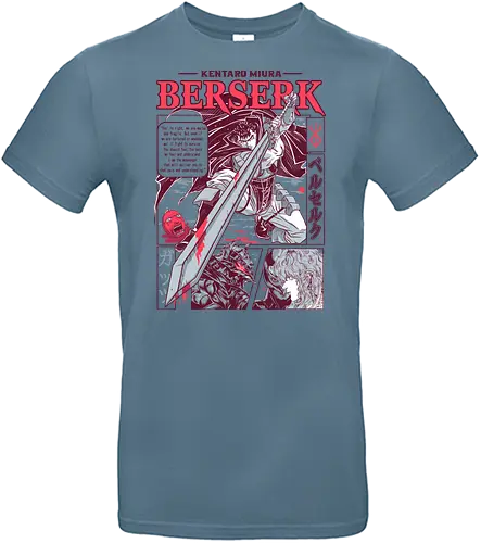 Dragonslayer Strike - berserk, guts, giant sword, dragonslayer, anime warrior, dark fantasy, manga art, battle scene - Standard T-Shirt
