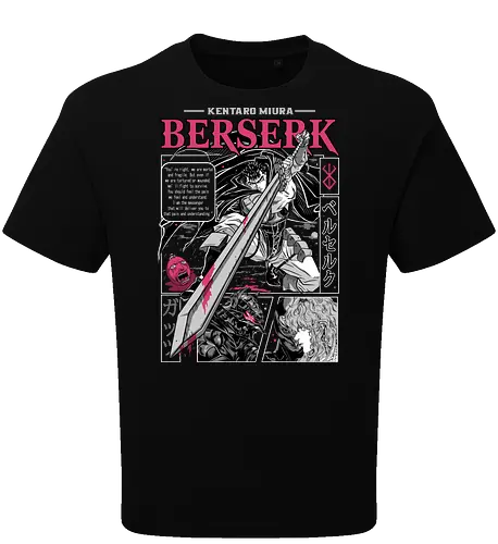 Eternal Struggle - berserk, guts, manga panel, dark anime, struggle theme, sword warrior, seinen manga, anime art - Oversize T-Shirt
