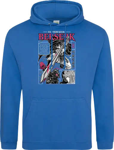 Eternal Struggle - berserk, guts, manga panel, dark anime, struggle theme, sword warrior, seinen manga, anime art - Standard Hoodie