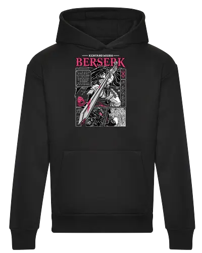Eternal Struggle - berserk, guts, manga panel, dark anime, struggle theme, sword warrior, seinen manga, anime art - Heavyweight Hoodie