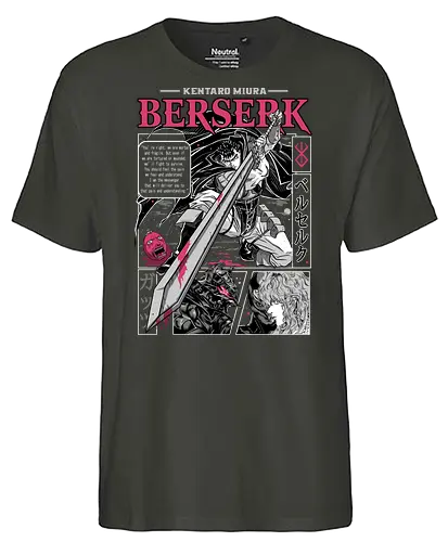 Eternal Struggle - berserk, guts, manga panel, dark anime, struggle theme, sword warrior, seinen manga, anime art - Fairtrade T-Shirt