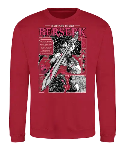 Eternal Struggle - berserk, guts, manga panel, dark anime, struggle theme, sword warrior, seinen manga, anime art - Sweatshirt