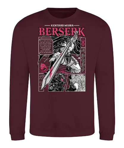 Eternal Struggle - berserk, guts, manga panel, dark anime, struggle theme, sword warrior, seinen manga, anime art - Sweatshirt