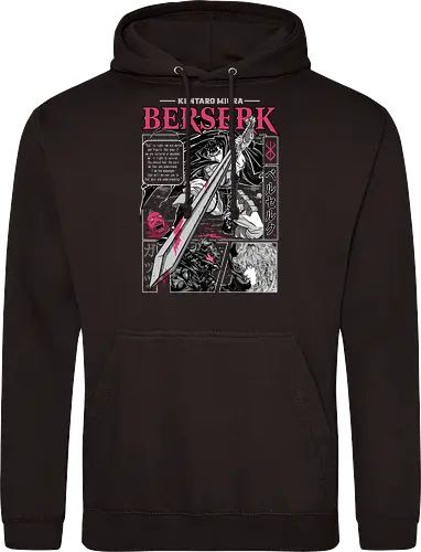 Eternal Struggle - berserk, guts, manga panel, dark anime, struggle theme, sword warrior, seinen manga, anime art - Standard Hoodie